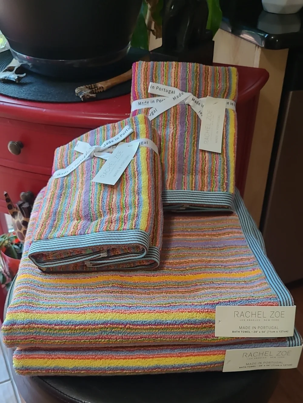 Rachel Zoe Rainbow Stripe Bath Towel Set